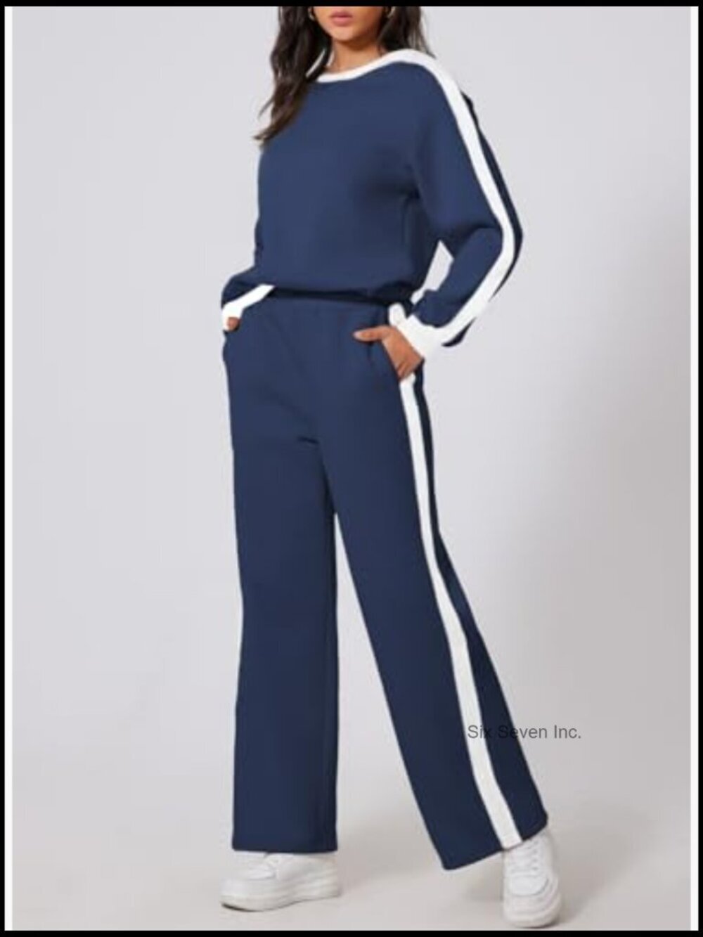 Color Block Fleece Lounge Matching Set - Picture 3 of 7